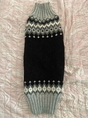 Classic Grey & Black Knit Dog Sweater